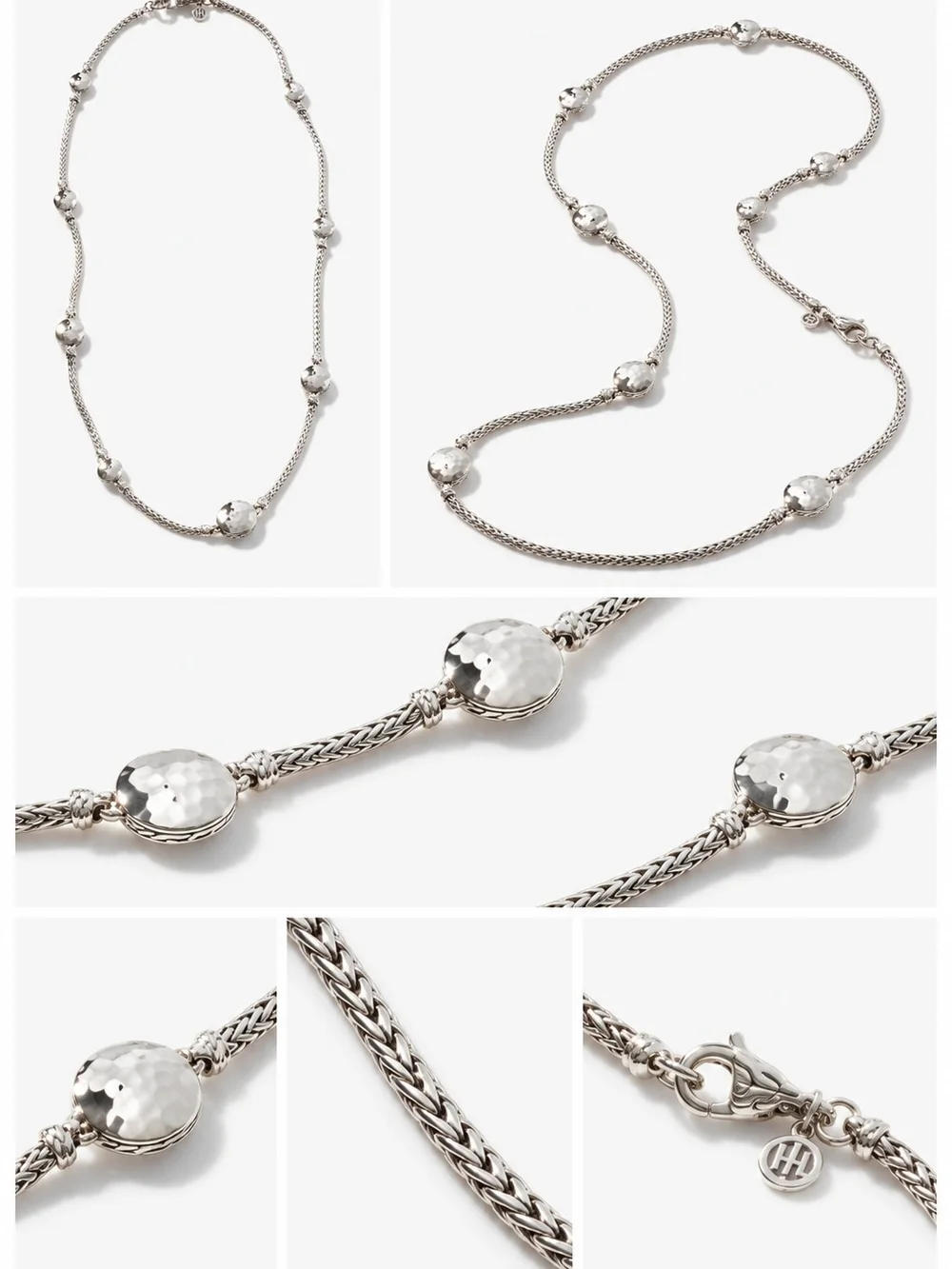 John Hardy Silver Hammered PALU DOT Necklace - Silver